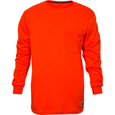 National Safety Apparel® FR Classic Cotton Long Sleeve T-Shirt, M, Orange, C54PQLSMD