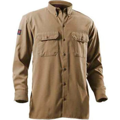 DRIFIRE® Flame Resistant Utility Shirt, XL, Tan, DF2-324LS-KH-XL