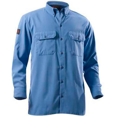 DRIFIRE® Flame Resistant Utility Shirt, XL, Medium Blue, DF2-324LS-MB-XL