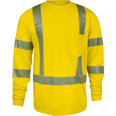 DRIFIRE® StrongKnit Hi-Vis Long Sleeve FR T-Shirt, Type R, Class 3, XL, Yellow