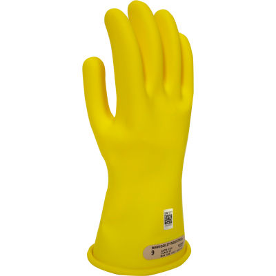 ArcGuard® Class 00 Rubber Voltage Gloves, Yellow, Size 10, GC00Y10