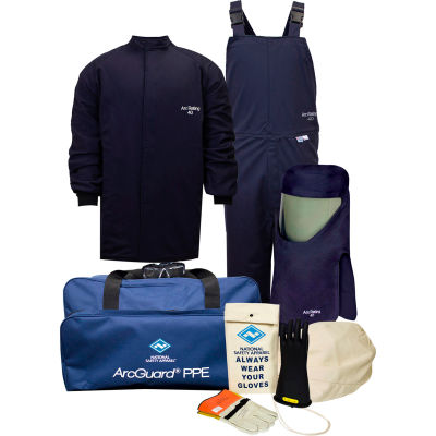 ArcGuard® KIT4SC40XL09 40 cal Compliance Arc Flash Kit w/ Short Coat & Bib Overall, XL, Sz 09
