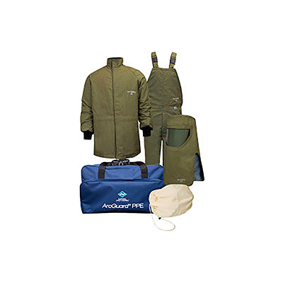 ArcGuard® KIT4SCLT40NG 40 cal RevoLite Arc Flash Kit Short Coat & Bib Overall, LG, No Gloves