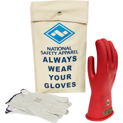 ArcGuard® Class 00 ArcGuard Rubber Voltage Glove Kit, Red, Size 11, KITGC00R11
