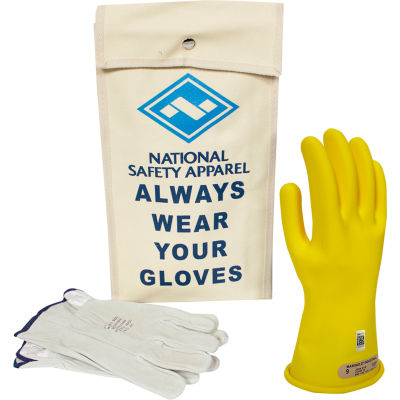 ArcGuard® Class 00 ArcGuard Rubber Voltage Glove Kit, Yellow, Size 11, KITGC00Y11