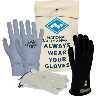 ArcGuard® Class 00 ArcGuard Rubber Voltage Glove Premium Kit, Black, Size 12, KITGC00B12AG