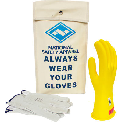 ArcGuard® Class 0 ArcGuard Rubber Voltage Glove Kit, Yellow, Size 8, KITGC0Y08