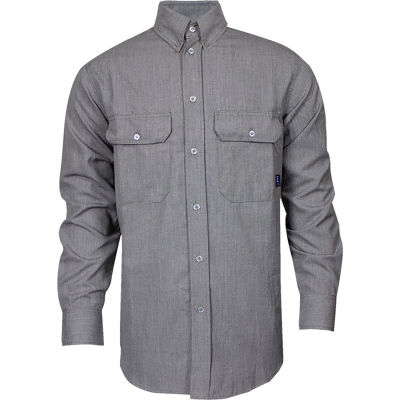 TECGEN CC™ 6 oz. Flame Resistant Work Shirt, 3XL-LN, Gray, SHR-DWWS02-GE3XLLN