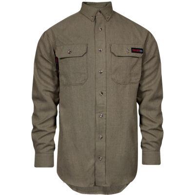TECGEN Select® Flame Resistant Work Shirt, 2XL, Tan, TCG01120225