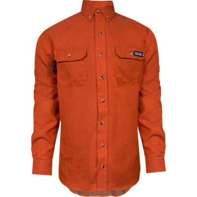TECGEN Select® Flame Resistant Work Shirt, 4X, Orange, TCG01200231