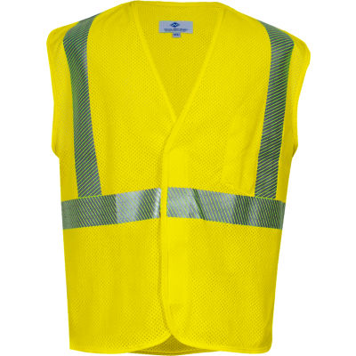 VIZABLE® Flame Resistant Standard Hi-Vis Mesh Safety Vest, ANSI Class 2, Type R, M, Yellow