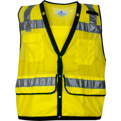 VIZABLE® Mesh Construction Survey Vest, ANSI Class 2, Type R, 3XL, Yellow