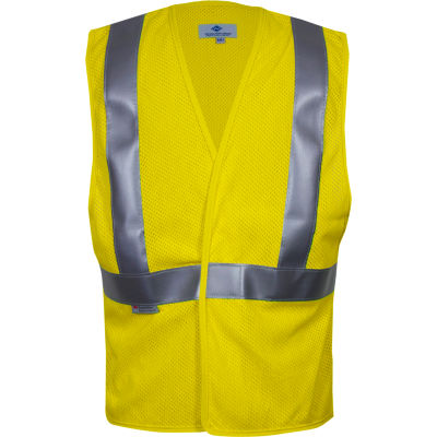 VIZABLE® Flame Resistant Contractor Road Vest, ANSI Class 2, Type R XL, Yellow