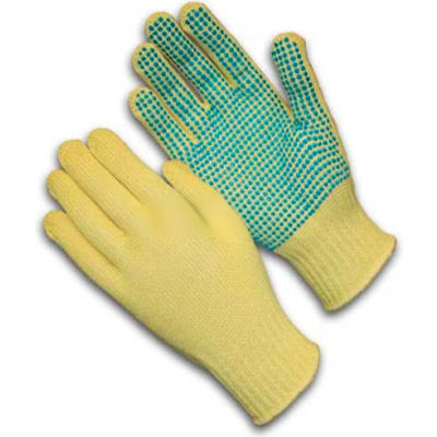 PIP Kut-Gard® Kevlar® Gloves, 100% Kevlar®, Medium Weight, PVC Dots One Side, L, 1 DZ