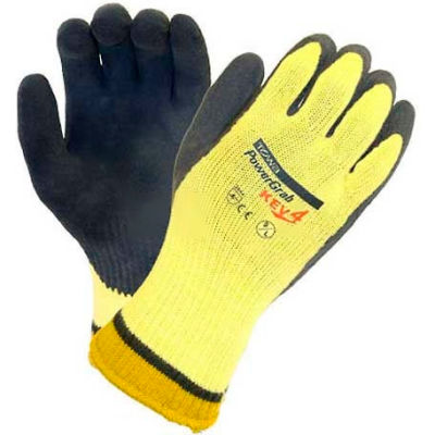 PIP PowerGrab KEV Gloves, Kevlar® W/Blue Latex MicroFinish Grip, Cut Level 4, XL