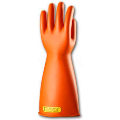 PIP Electrical Rated Gloves, 14"L, Unlined, Smooth Finish, Beaded, Orange, Class 2, Size 12