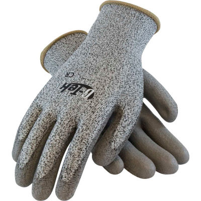 PIP G-Tek® CR Polyurethane Salt & Pepper Grip Gloves with HPPE Liner, Gray, S, 1 DZ