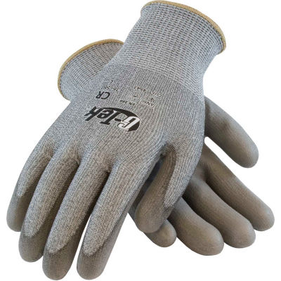 PIP G-Tek® CR Polyurethane Gray Grip Gloves W/ HPPE/Glass Liner, Gray Palm/Fingers, XL, 1 DZ