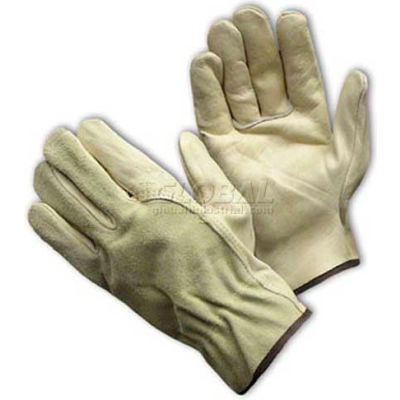 PIP Top Grain Cowhide Drivers Gloves, Keystone Thumb, Economy Grade, M