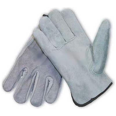 PIP Split Cowhide Drivers Gloves, Premium Grade, Keystone Thumb, Gray, L