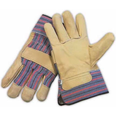 PIP Top Grain Cowhide Leather Palm Gloves, Regular Grade, Safety Cuff, S