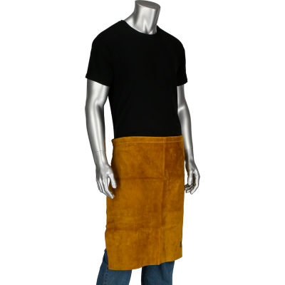 Ironcat Leather Waist Apron, Golden Yellow, 24" W x 18" L, All Leather