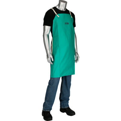 Ironcat Irontex® Flame Retardant Cotton Apron, Green, 24" W x 36" L, All Cotton