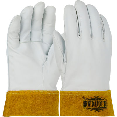 Ironcat Premium Top Grain Kidskin TIG Welding Gloves, Pearl, XL, All Leather - Pkg Qty 6
