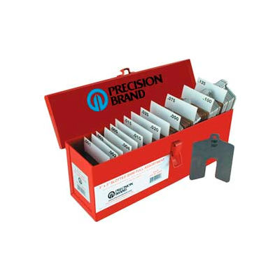 Size C 4" x 4" Stainless Steel Slotted Shim, 260 Piece Full Assortment - Made In USA