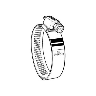 MS104SS All Stainless Military Worm Gear Hose Clamp, 4-1/8" - 7" Clamping Dia. 10-Pack