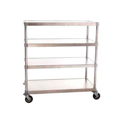 Prairie View A206036-4-CHL2, Mobile Shelving Unit, 4-Shelf, 20"W x 66"H x 36"L, Aluminum