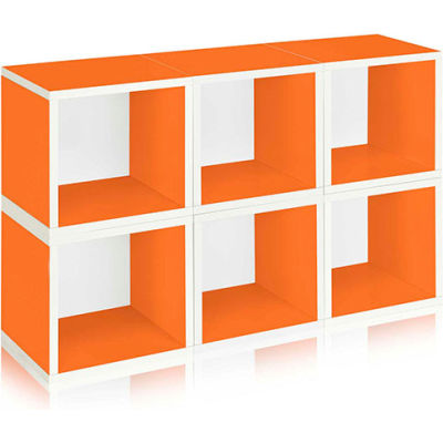 Way Basics Stackable Modular Storage 6 Cubes, Orange