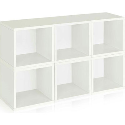 Way Basics Stackable Modular Storage 6 Cubes, White