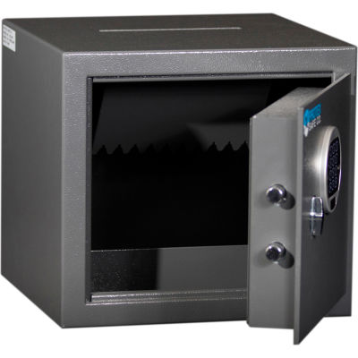 Protex Burglary Safe with a Drop Slot & Electronic Lock HD-34C 14-1/8" x 12-3/4" x 13" Gray