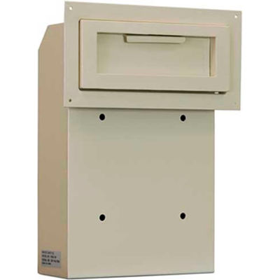 Protex Through-The-Door Depository Drop Box WSS-159 - 10"W x 4-1/4"D x 15"H, Beige