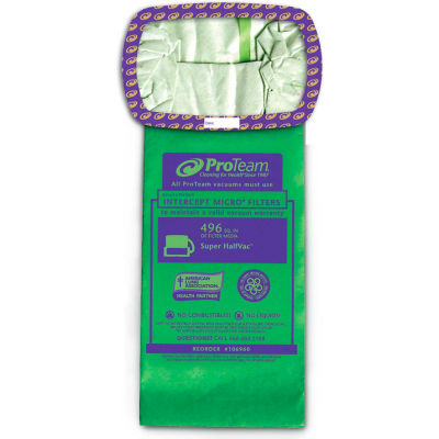 ProTeam® 6 Qt. Super HalfVac Pro Intercept Micro Filter Bags, Open Collar, 10/Pack
