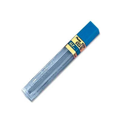 Pentel® Super Hi-Polymer Lead Refill, 2H Leads, 0.7mm, Black, 12/Tube