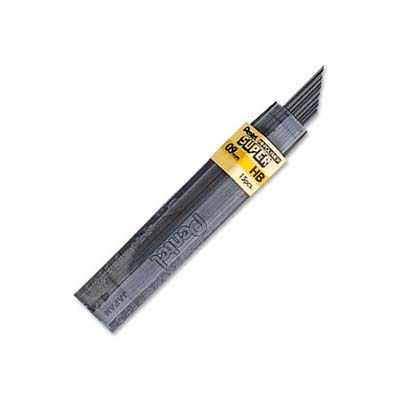 Pentel® Super Hi-Polymer Lead Refill, HB Leads, 0.9mm, Black, 15/Tube