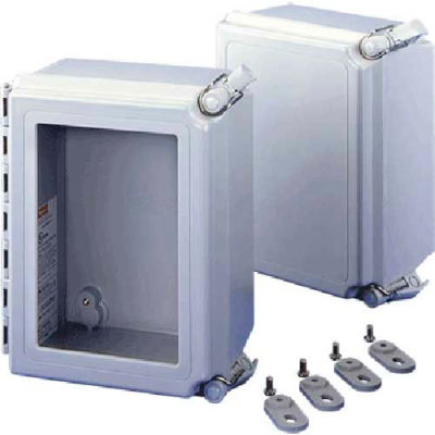 Hoffman A664CHSCFG Solid Cover/Scr, 6.00x6.00x4.00in, Type 4X Encl, Fiberglass