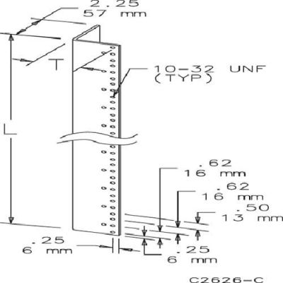 Hoffman A72RP24F6 Rack Angles, 19 in.Tapped, Fits 72.06x24.06, 31.5in, Fiberglass