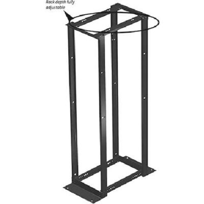 Hoffman E4DR19FM45U Open 4 Post Rack, 19"x45RU, Alum/Black