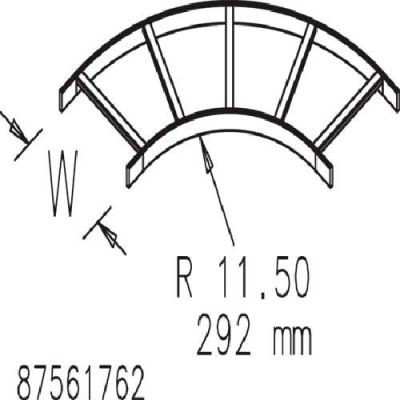 Hoffman L90HB12GZ Ladder Rack, Horiz.Bend/90, Fits 12.00, Steel/Zinc