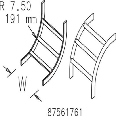 Hoffman LIB18GZ Ladder Rack, Inside Bend, Fits 18.00, Steel/Zinc