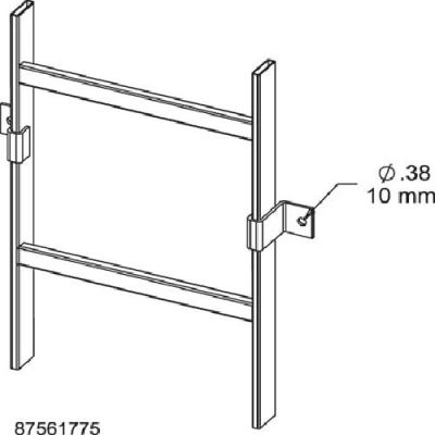 Hoffman LVWB Ladder Rack, Vert. Wall BRKT, Steel/Zinc