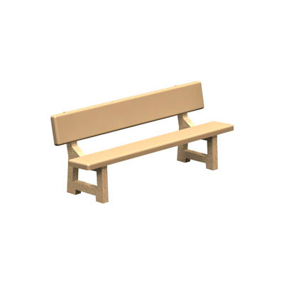 Concrete Park Bench 84" - Tan