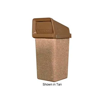 Petersen Square 20 Gallon Concrete Receptacle with Plastic Lid - Gray - PW-20 Dove Gray