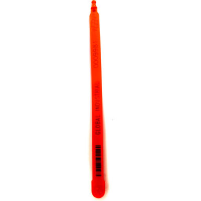Global Industrial Fixed Length Plastic Truck Seal, 7.5" Orange, 60Lbs Pull Force, 100/Pack