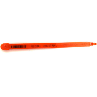 Global Industrial Fixed Length Plastic Truck Seal, 7.5" Orange, 40 Lbs Pull Force, 100/Pack