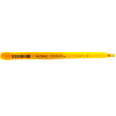 Global Industrial Fixed Length Plastic Truck Seal, 7.5" Yellow, 40 Lbs Pull Force, 100/Pack