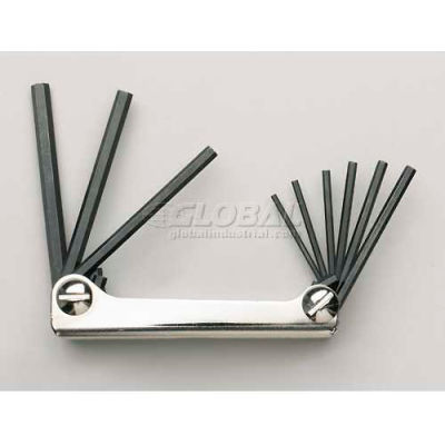 Proto J4993 9 Piece Folding Hex Key Set, 4-1/2" Long Case